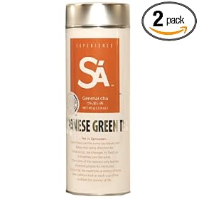 SA Japanese Green Tea Genmai Cha Tea, 2.8-Ounce Tins (Pack of 2)