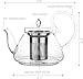 Blooming Tea Clear Glass Teapot Pi, 35oz/1035ml Hand Crafted Non-Drip Spout Stainless Steel Strain, Friednship Series