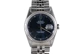 Rolex Mens Stainless Steel Datejust Blue Dial Jubilee Band
