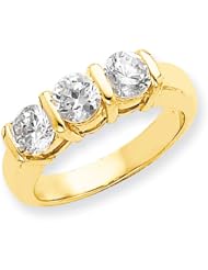 14k AAA Diamond three stone ring Diamond quality AAA (SI2 clarity, G-I color)