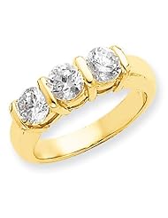 14k VS Diamond three stone ring Diamond quality VS (VS2 clarity, G-I color)