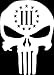 3 Percenter Skull Punisher Gun Rights WHITE Vinyl Car/Laptop/Window/Wall Decal