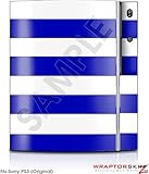 Sony PS3 Skin Kearas Psycho Stripes Blue and White