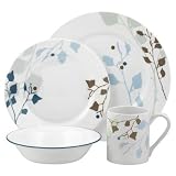 Corelle Impressions 16-Piece Set, Service for 4, includes 4 each 10-3/4-inch Dinner Plates, 8-1/2-inch Luncheon Plates, 18-ounce Soup/CerealBowls, 11-ounce Stoneware Mugs, Leaves