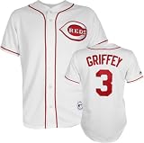 Ken Griffey Jr. Cincinnati Reds Home White MLB Replica Jersey