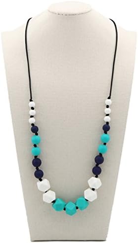 Deeyee Baby Teething Silicone Necklace for Mom,Food-Grade,BPA-Free Chew Beads-Necklace Keeps Your Baby Happy (DY15015)