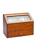 Rothenschild Accessories RS-622-4 BB Watch Winder For 4 Watches Blond Burlwood