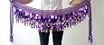Belly Dance Hip Scarf , Gold Coins Wave & Deluxe V-hape --Purple