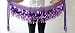 Belly Dance Hip Scarf , Gold Coins Wave & Deluxe V-hape --Purple