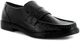 Mens Black Leather Slip On Formal Shoes - Black - UK 6-12