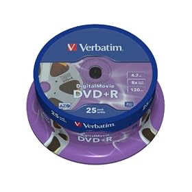 Verbatim 8x DVD+R Digital Movie 25 St�ck
