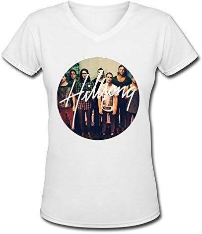 AOPO Hillsong United Band V-Neck Short Sleeve Tees For Women XX-Large