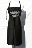 Black Embroidered Apron Technically Beer is a Vegegarian Meal