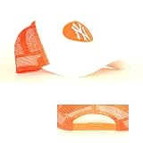 New York Yankees MLB White & Orange Mesh Back Adjustable Trucker Hat