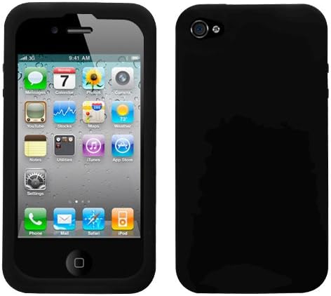 Black Soft Rubber Gel Flex Silicone Case Cover Skin for Apple iPhone 4s 4