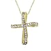 FOJO's Diamond in 18K Gold Over Sterling Silver Ribbon Cross Pendant (1/2 ct. tw.)