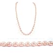 AugustinaJewelry Single Strand 22 Inch 7-8mm pink Oval Shape Freshwater Cultured Pearl Necklace