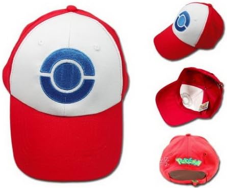 ETSYG Ash Ketchum Visor Cap Pokemon Hat Cosplay Pocket Monster Red Baseball Hat