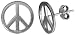 Peace Sign Stud Earrings, Sterling Silver, 7/16 (10.5 mm)