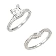 14K White Gold Diamond Wedding Set Semimount - 0.92 Ct. - DOES NOT INCLUDE CENTER STONE