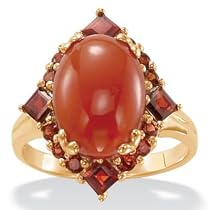 Red Jade 18k over sterling silver Ring