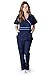 Natural Uniforms Women's Contrast Mock Wrap Scrub Set (Navy Blue) (Large)