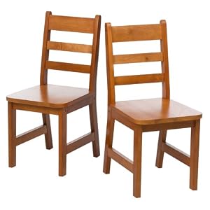 Lipper International 523/4P Child's Chairs, Set of 2, Pecan