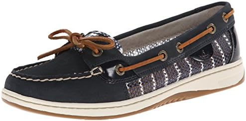 Sperry Top-Sider Women's Angelfish Breton Stripe Mesh Boat Shoe, Navy/White, 9 M US