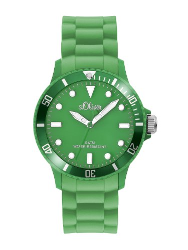 s.Oliver Unisex-Armbanduhr Medium Size Silikon gr&uuml;n SO-2315-PQ
