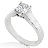 0.82ct Asscher Cut Diamond Engagement Ring J/VS1