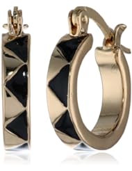 House of Harlow 1960 Gold Tone Enamel Huggie Hoop Earrings