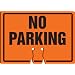 Accuform Signs FBC756 Plastic Traffic Cone Top Warning Sign, Legend "NO PARKING", 10" Width x 14" Length x 0.060" Thickness, Black on Orange