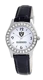 NFL Women's Oakland Raiders Game Day Dazzler Black Leather Watch #RA20017