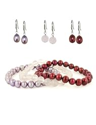 Stretch Bracelets & 3-Pc Earrings Set