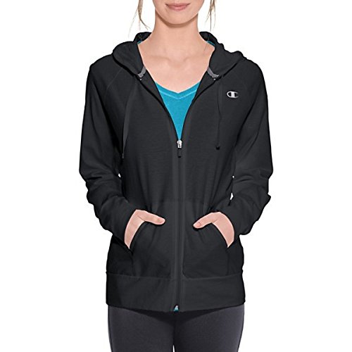 チャンピオン アウター パーカ＆スウェット Champion Women's Jersey Full Zip Hoodie Black [並行輸入品]