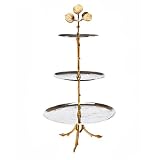 3 TIERED LEAF SERVER - LEAF DESIGN 2 TONE 3 TIER SERV