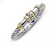 Sterling Silver and 18K Gold Overlay Bangle Bracelet - 7.5 - Phillip Gabriel Collection