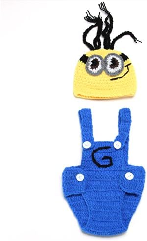 ChenJia Photography Prop Handmade Crochet Knitted Unisex Baby Cap Set