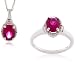 Sterling Silver Created Ruby and Diamond Ring and 