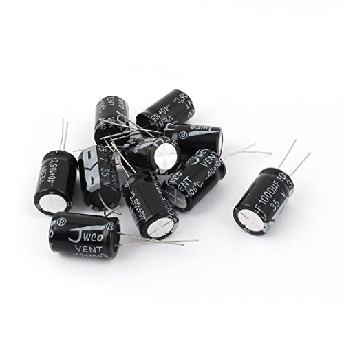 10 Pcs 35V 1000uF 105C Radial Lead Electrolytic Capacitor 13mm x 20mm