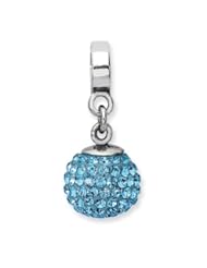 Sterling Silver s March Swarovski Elements Ball Dangle Bead by Reflection Beads, Best Quality Free Gift Box Satisfaction Guaranteed
