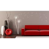 WANDTATTOO PUSTEBLUME BLUME PFLANZE WANDAUFKLEBER WANDSTICKER WALLPRINT (Gr��e 180 x 52 cm & 120 x 40 cm) Nr.106von "Sticker-Verschicker"
