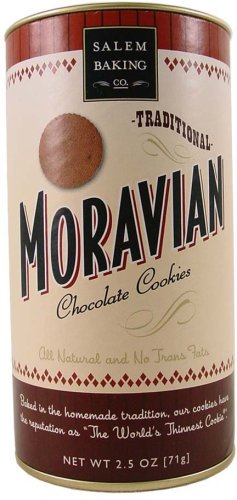 6 tubes or 6 pack Moravian Chocolate Cookies all natural, no trans fats traditional... by Salem Baking Company