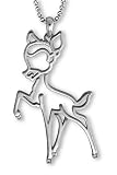 Gold and Diamond Bambi Silhouette Pendant