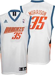 Adam Morrison Youth Jersey: adidas White Replica #35 Charlotte Bobcats Jersey