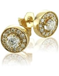 .62 ct Yellow White Vs Diamond Stud Earrings 14k Gold