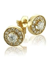 .62 ct Yellow White Diamond Stud Earrings 14k Gold