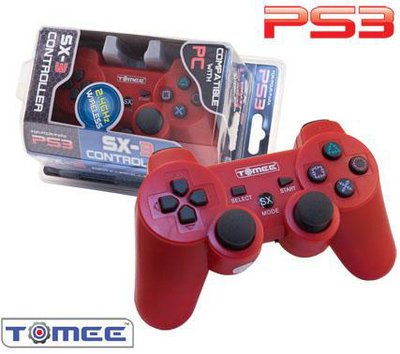 New Playstation 3 SX-3 Wireless Controller Ultra-Responsive Dual Analog Sticks Directional Pad Red