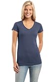 Ladies Tissue Slub V-Neck Tee Shirt
