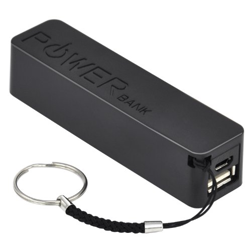 TRIXES USB Power Bank portachiavi caricabatteria esterno portatile nero 2600mAh